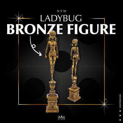 Sculpture en bronze de coccinelle