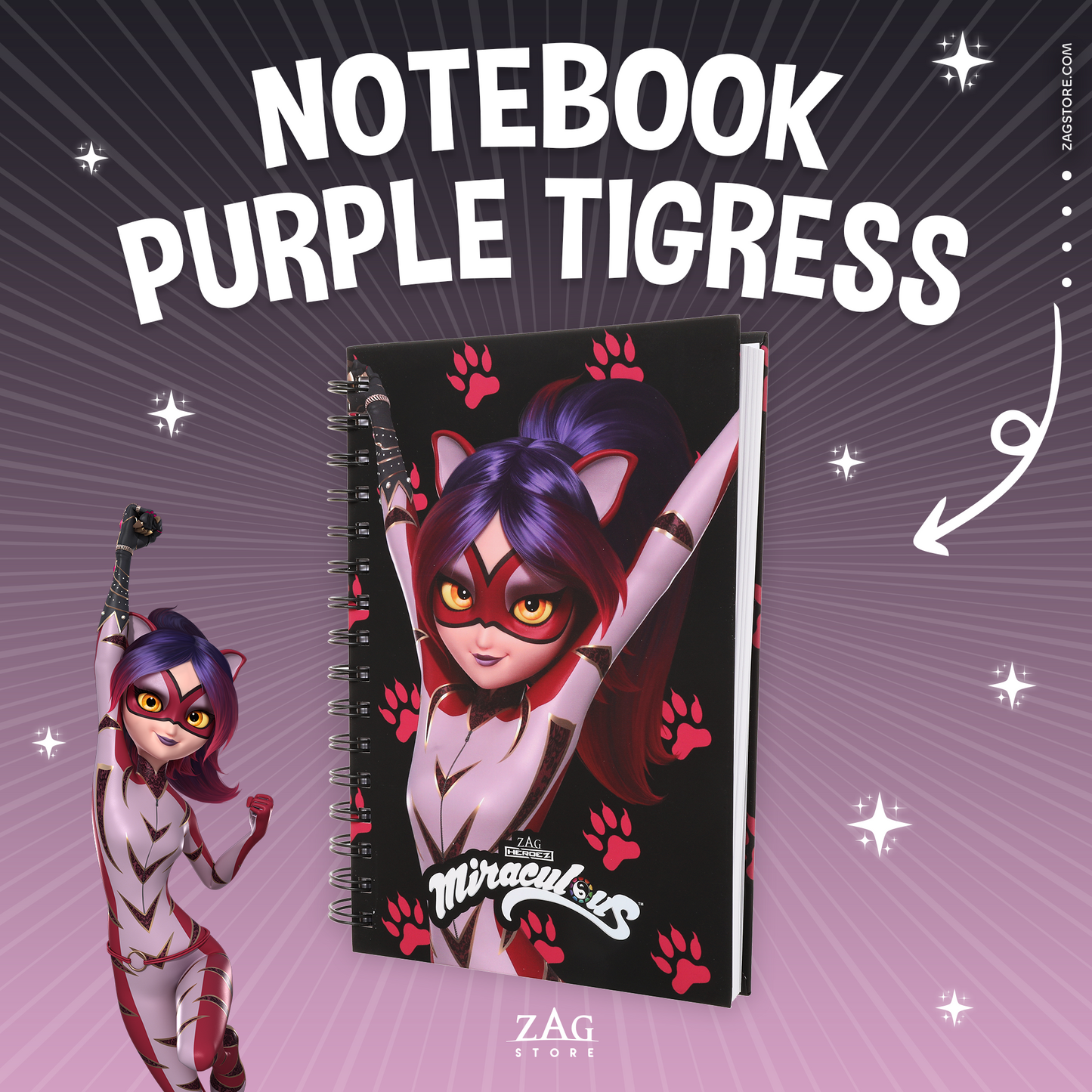 Super Heroes Notebook Purple Tigress