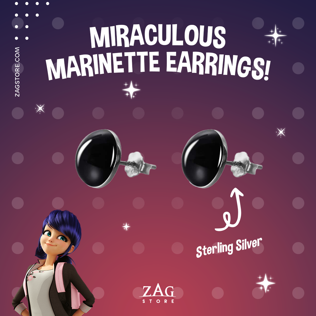 <tc>Miraculous de la Coccinelle - Boucles d'oreilles camouflage de Marinette (clous)</tc>