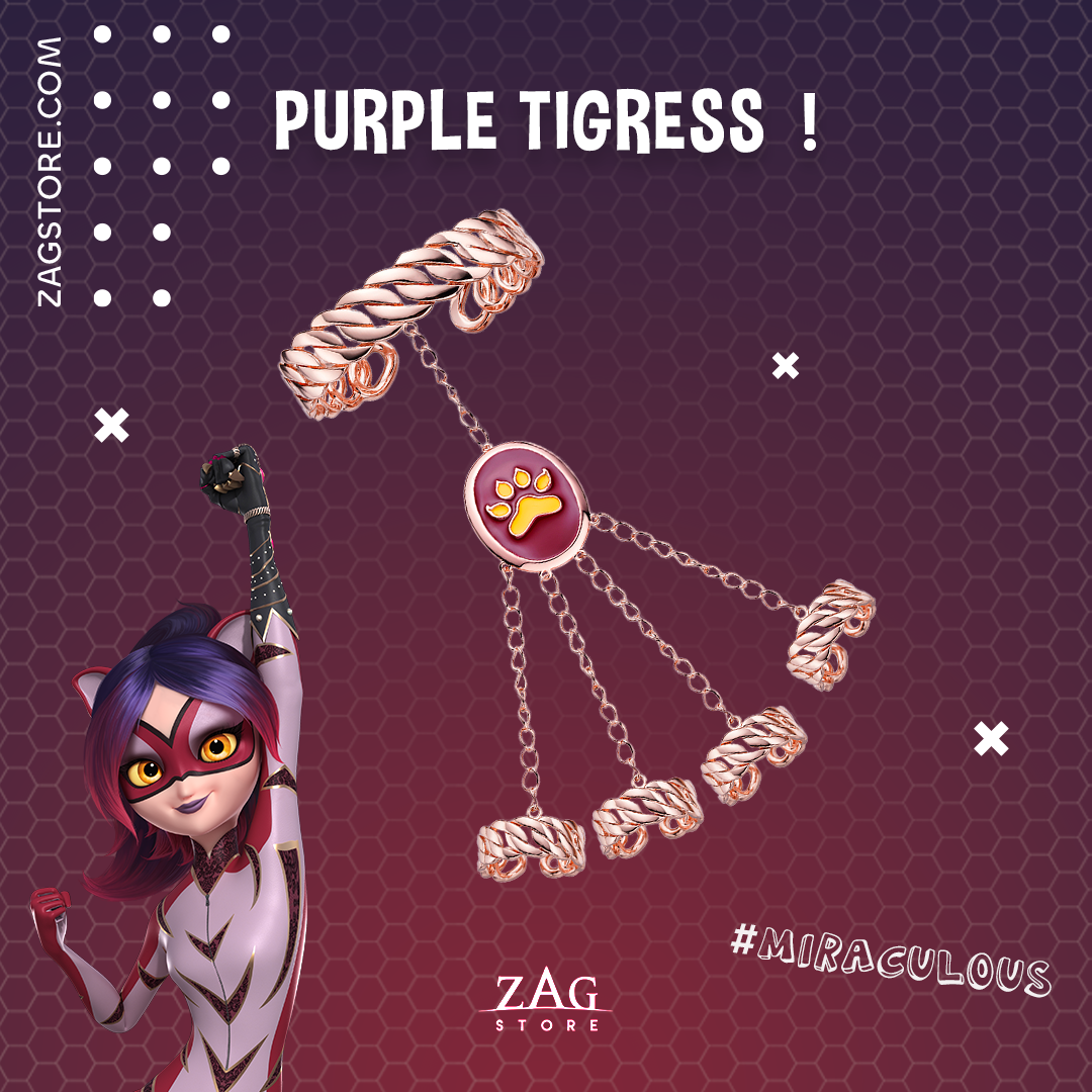 Miraculous Purple Tigress Panjas bracelet – Zag Store Europe